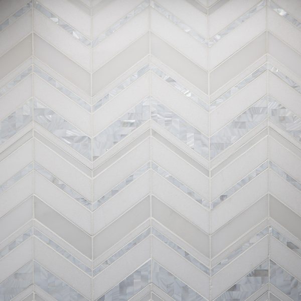 Infinity Chevron White Natural Stone Mosaic