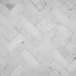 Asian Statuary Herringbone Marble Mosaic